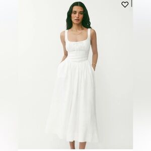 Reformation Balia 100% Linen Dress - White